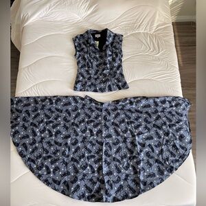 Unique Vintage x Magnolia Place Spooky Cat Top and Skirt Set (both are size M)